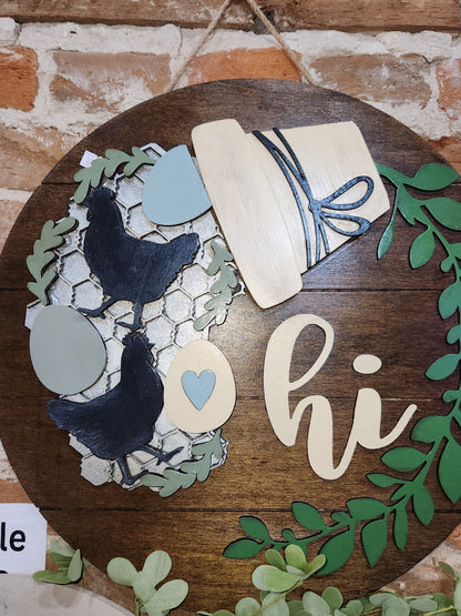 Chicken and Chicken Wire Insert for Interchangeable Pot Spilling Door Sign *Sign Sold Seperately* pi37