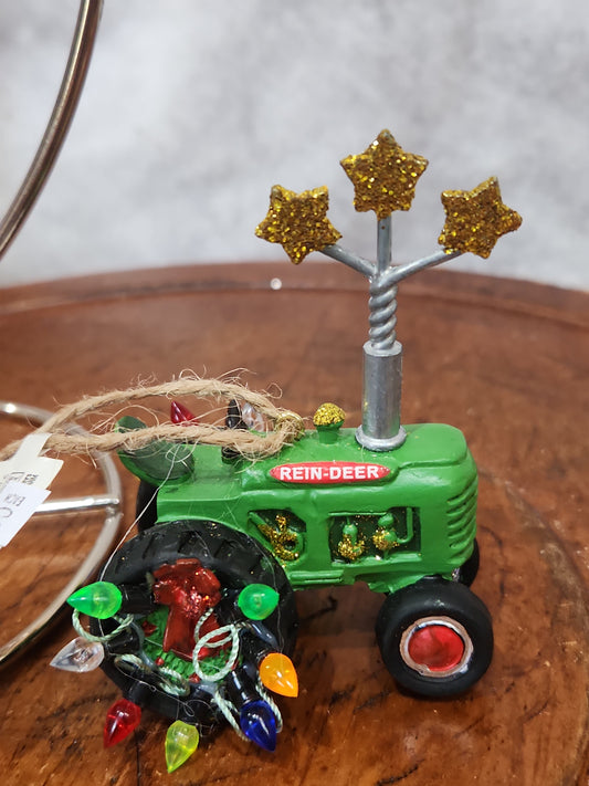 3.25" Green RESIN TRACTOR ORNAMENT ot1