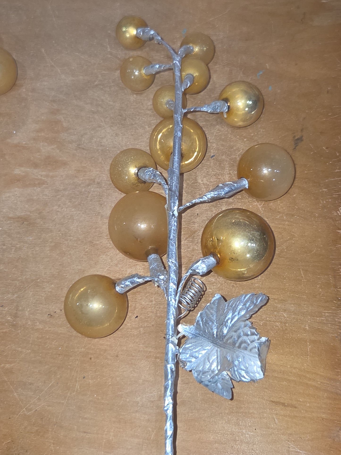 Vintage Mercury Glass Grape Clusters Picks Set of 4 mg122