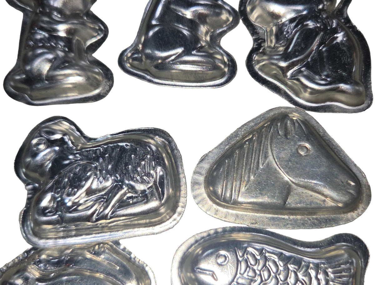 Vintage Animal Mold Chocolate Butter Candy Set of 13 Cat Fish Horse Bunny Frog Sheep Chicken Pelican vm56