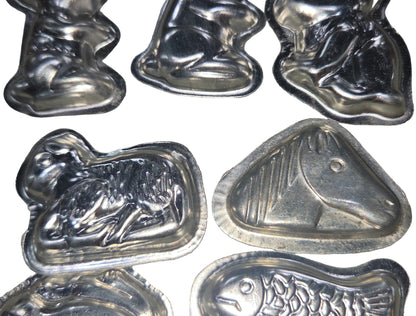 Vintage Animal Mold Chocolate Butter Candy Set of 13 Cat Fish Horse Bunny Frog Sheep Chicken Pelican vm56