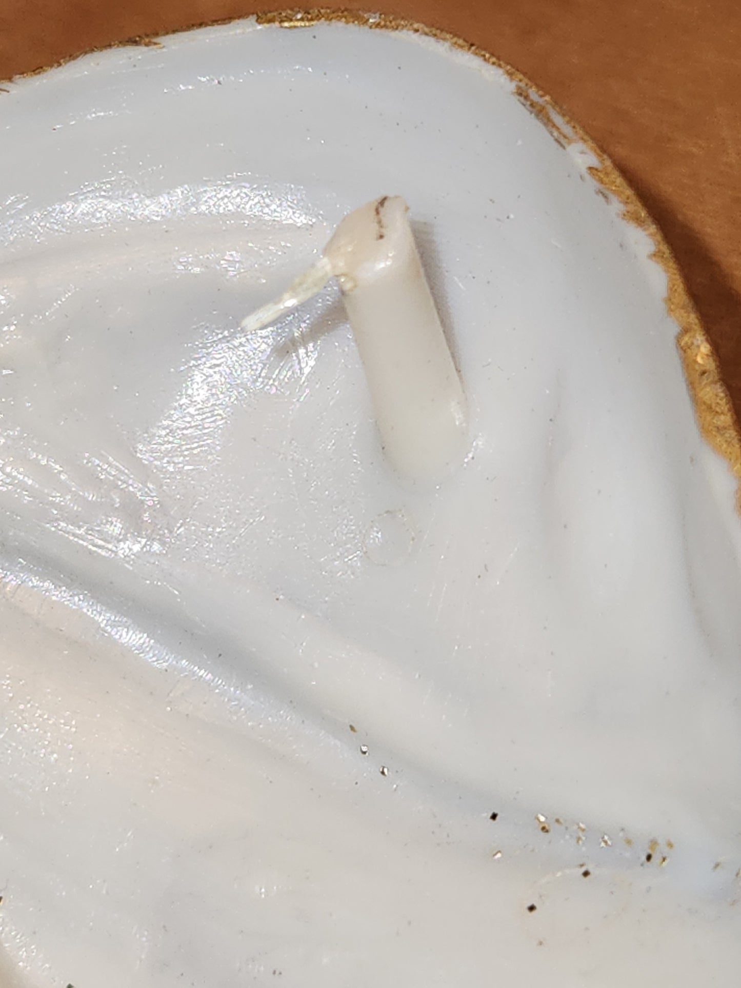 Vintage Gold Glitter Molded Plastic Santa Head Ornament Light Illumination sa11