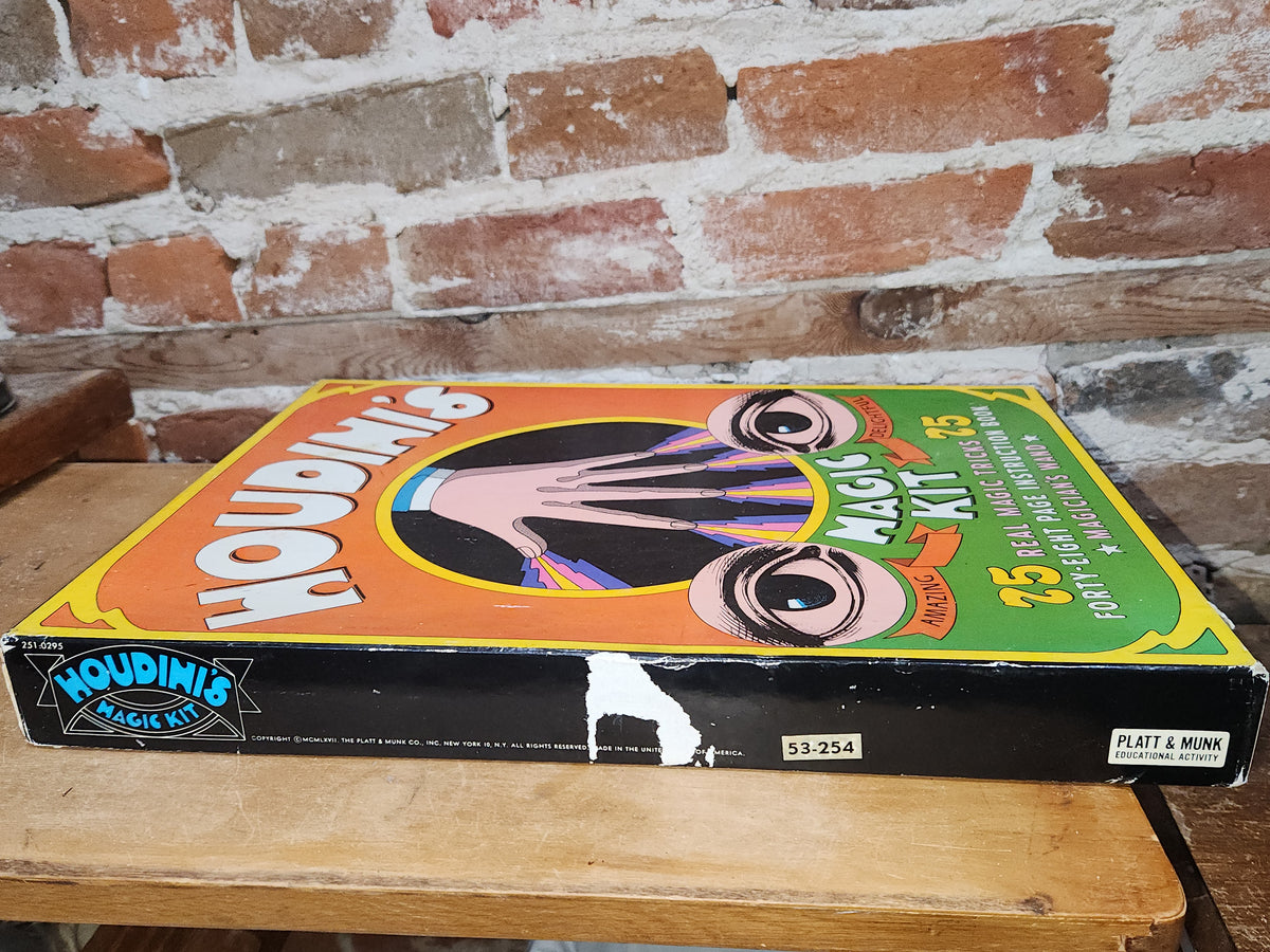Vintage Game 1967 Houdini's Magic Kit and Tricks Book Platt & Munk Has Box As Is vg77