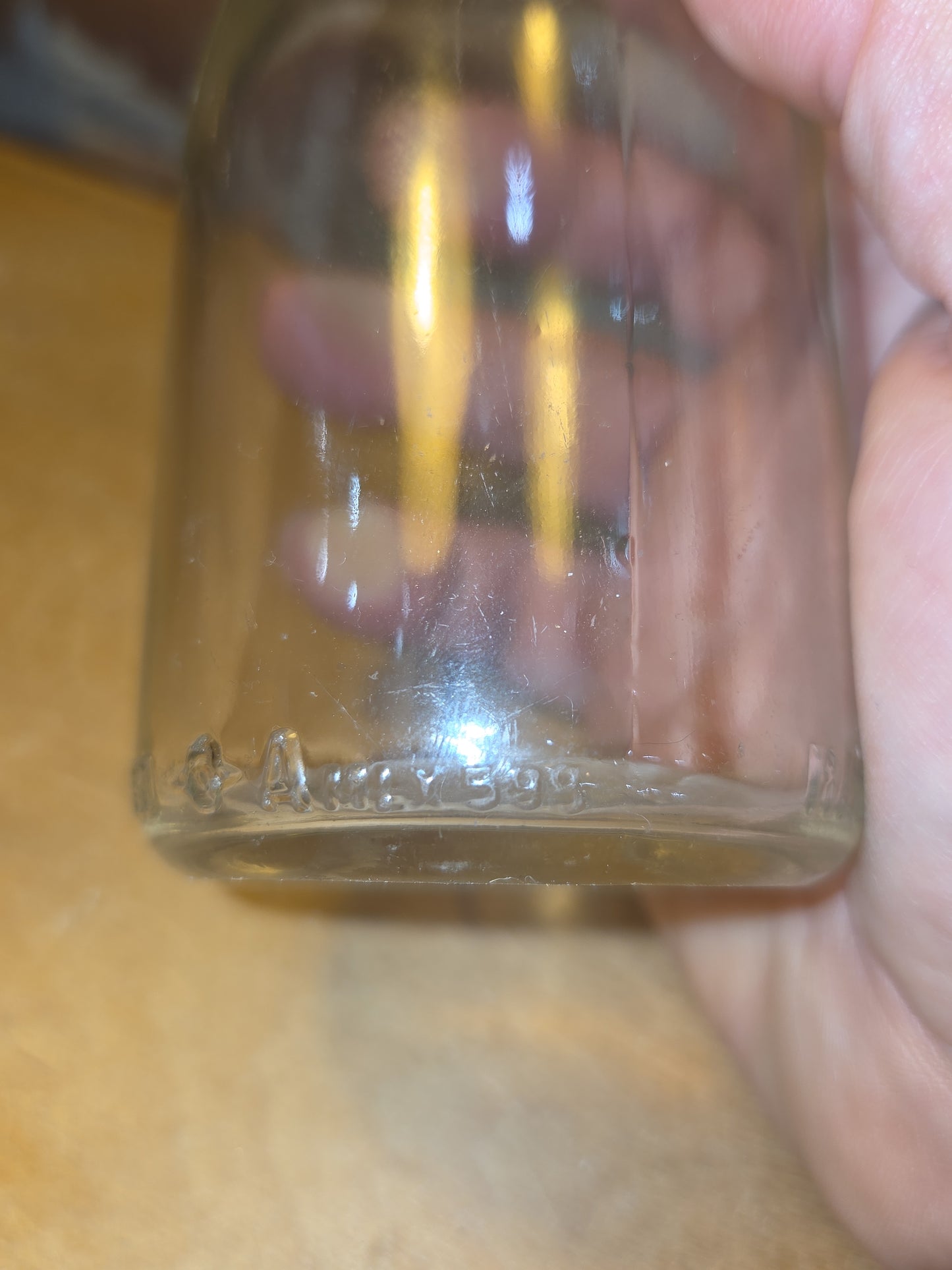 Vintage Milk Bottle Duraglas Half Pint Clear Glass vmb58