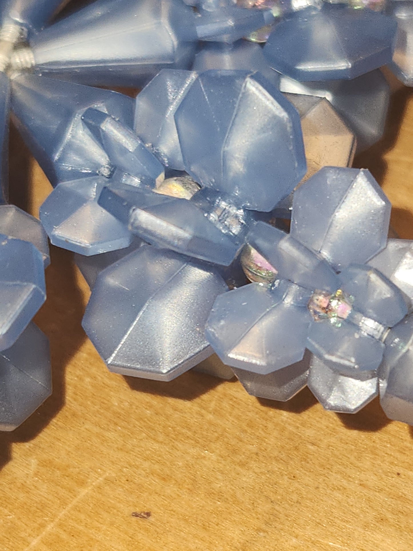 Blue Beaded Snowflake Ornament bs1