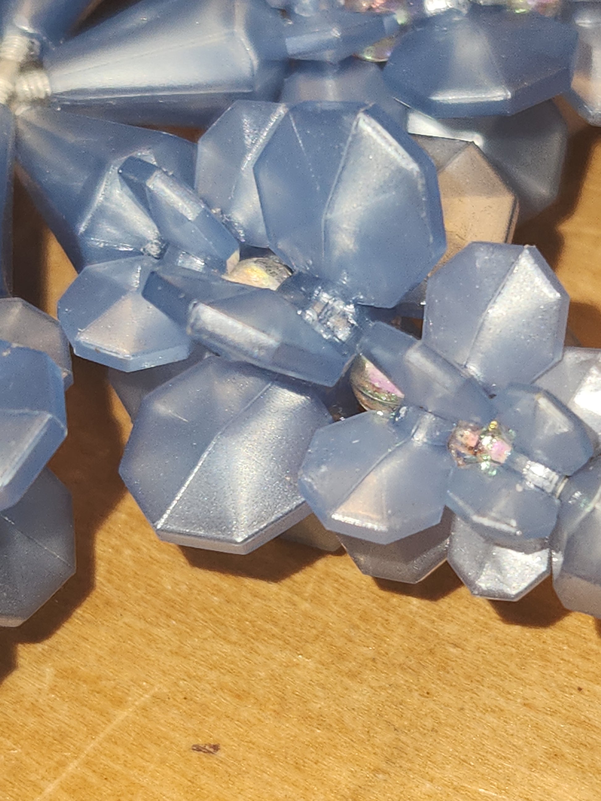 Blue Beaded Snowflake Ornament bs1