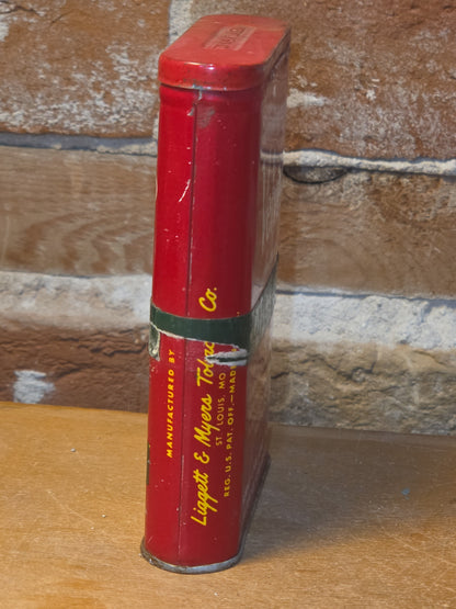 Vintage Tobacco Tin Velvet pipe and cigarette 1 5/8 oz Ligget & Myers AS IS Taped EMPTY tin714
