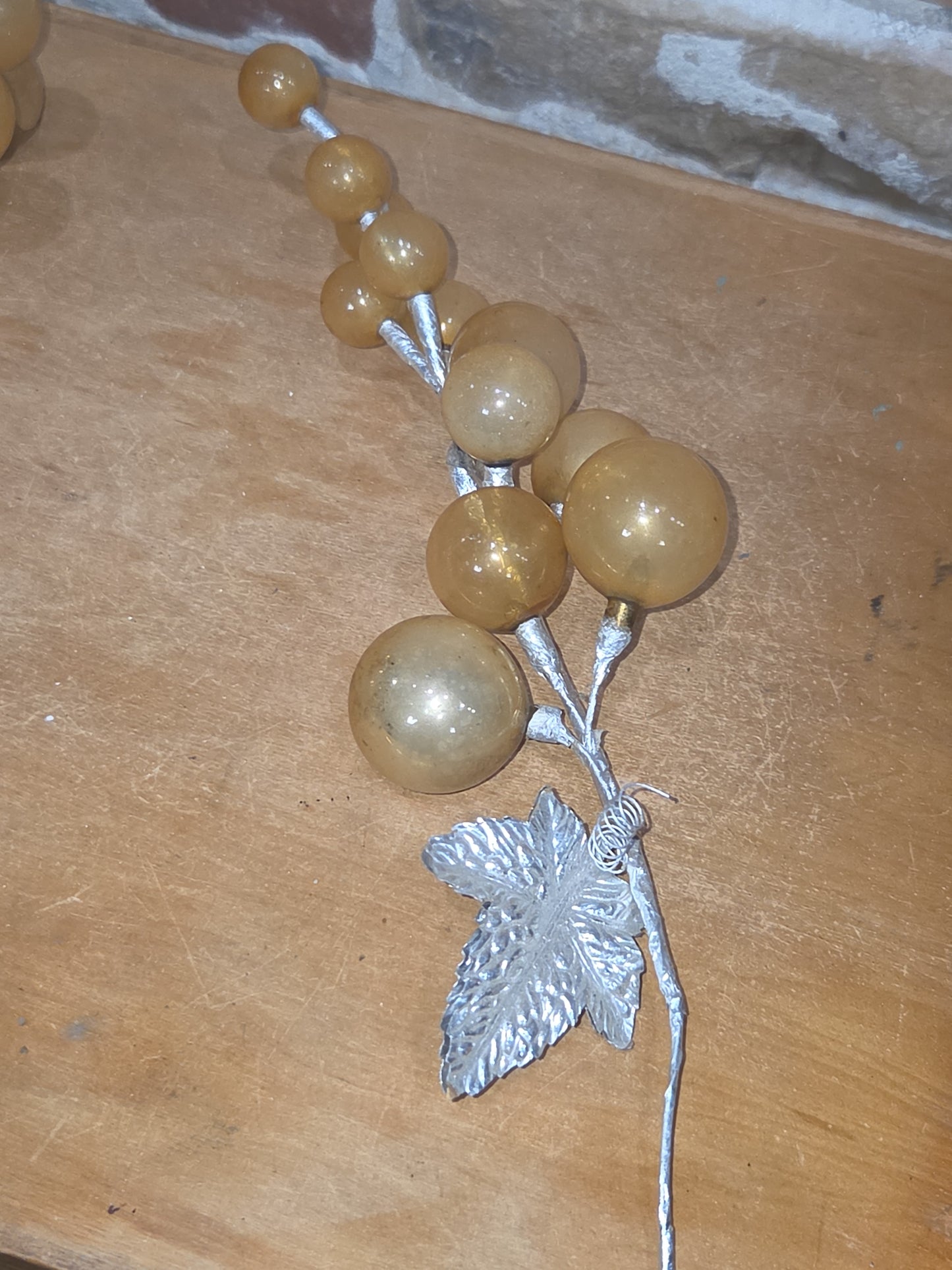 Vintage Mercury Glass Grape Clusters Picks Set of 4 mg122