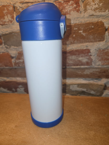 Custom Order Kid's 12 oz Tumbler Sippy Cup with Blue Flip Top Lid