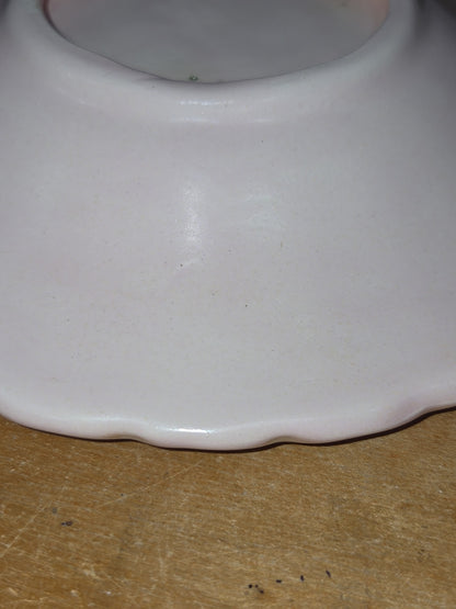 Vintage Ceramic Bisque Pitcher and Bowl 6" Tall Light Pink vp1