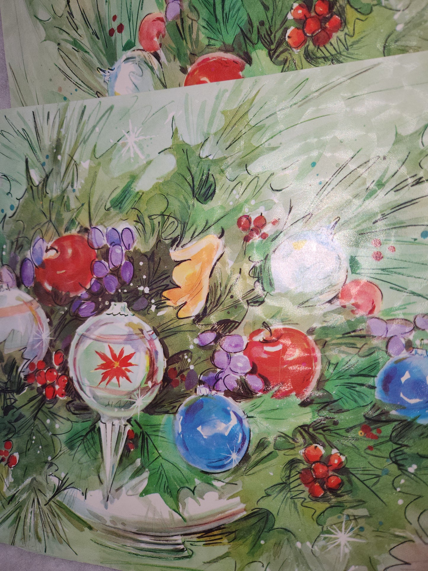 Vintage Christmas Place Mats Lot Of 6 Wipe Off and Re-Use 3 G. Galian Designs