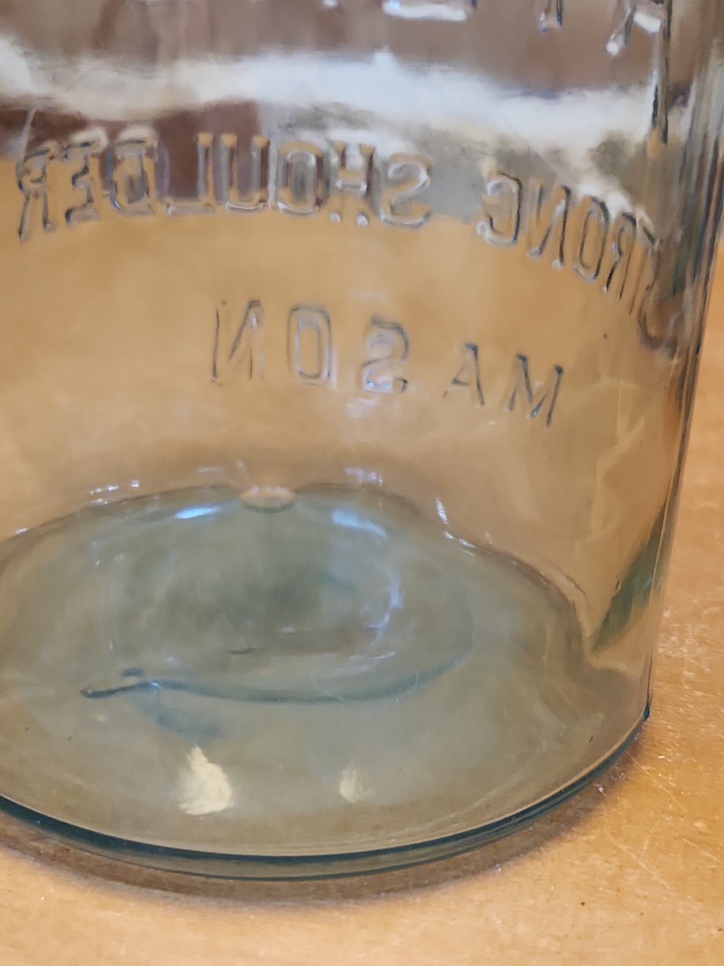 Vintage Atlas Strong Shoulder Cornflower Aqua Blue Quart Jar and Atlas Lid jar90