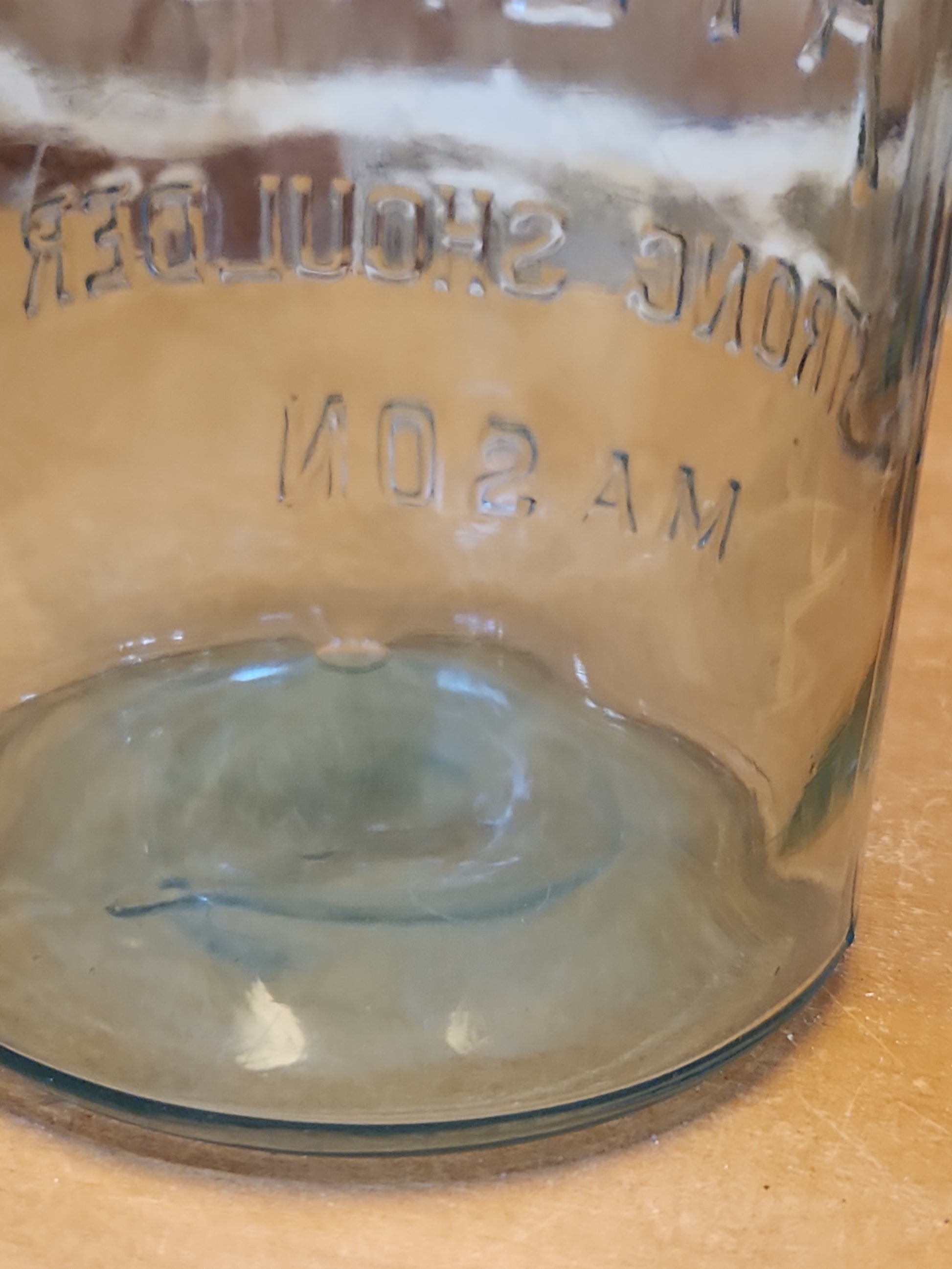 Vintage Atlas Strong Shoulder Cornflower Aqua Blue Quart Jar and Atlas Lid jar90