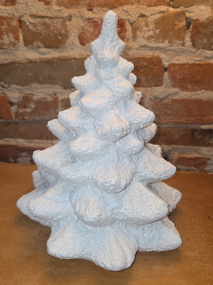 Vintage Rare Ceramic White Textured Christmas Tree 10 1/2"