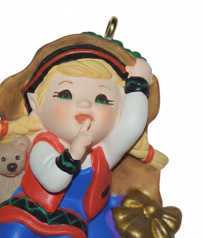 Vintage Hallmark Keepsake Ornament Curius the Elf Handcrafted 2001 h90