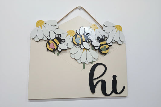 Bee and Flower Insert for Envelope Door Sign *sign sold seperately* EI7