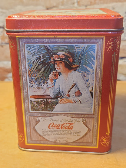 Vintage Tin Coca-Cola Gold Red Cream Enjoy Thirst The Drink of All the Year Coke 1993 cct82