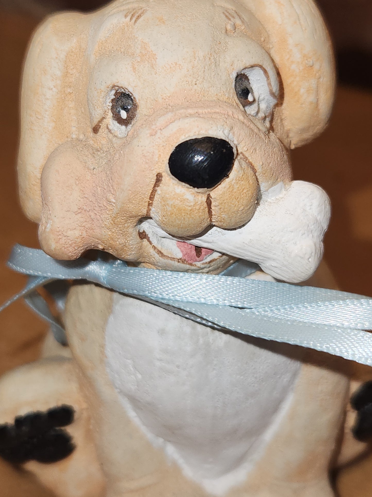 Vintage Dreamsicles Set of 2 Dogs Puppies Blue Ribbon Collar Kristin Haynes Cast Art Industries di6
