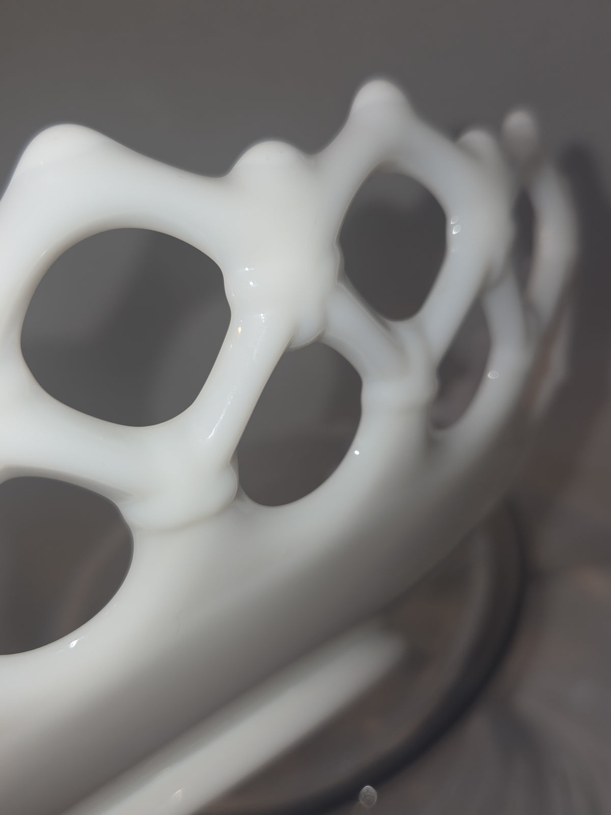 Vintage Westmoreland Milk Glass Bowl Doric Pattern Open Lace mg79