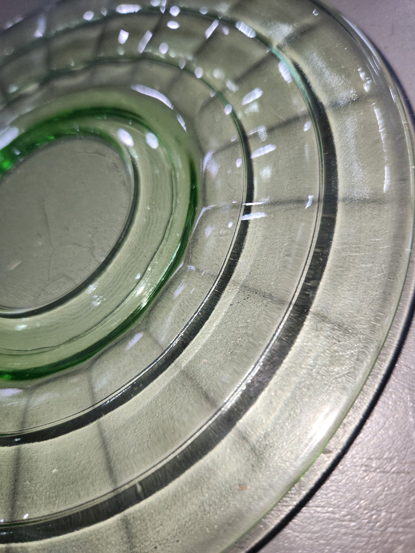 Vintage Uranium Depression Glass Tea Saucer Set of 1 AS IS ug08