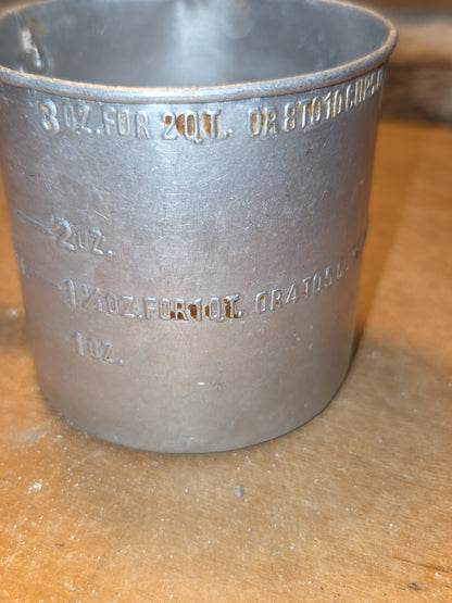 Vintage Aluminum Cup Compliments of Java Coffee Mills, E.J. Petru Prop Chicago ac78