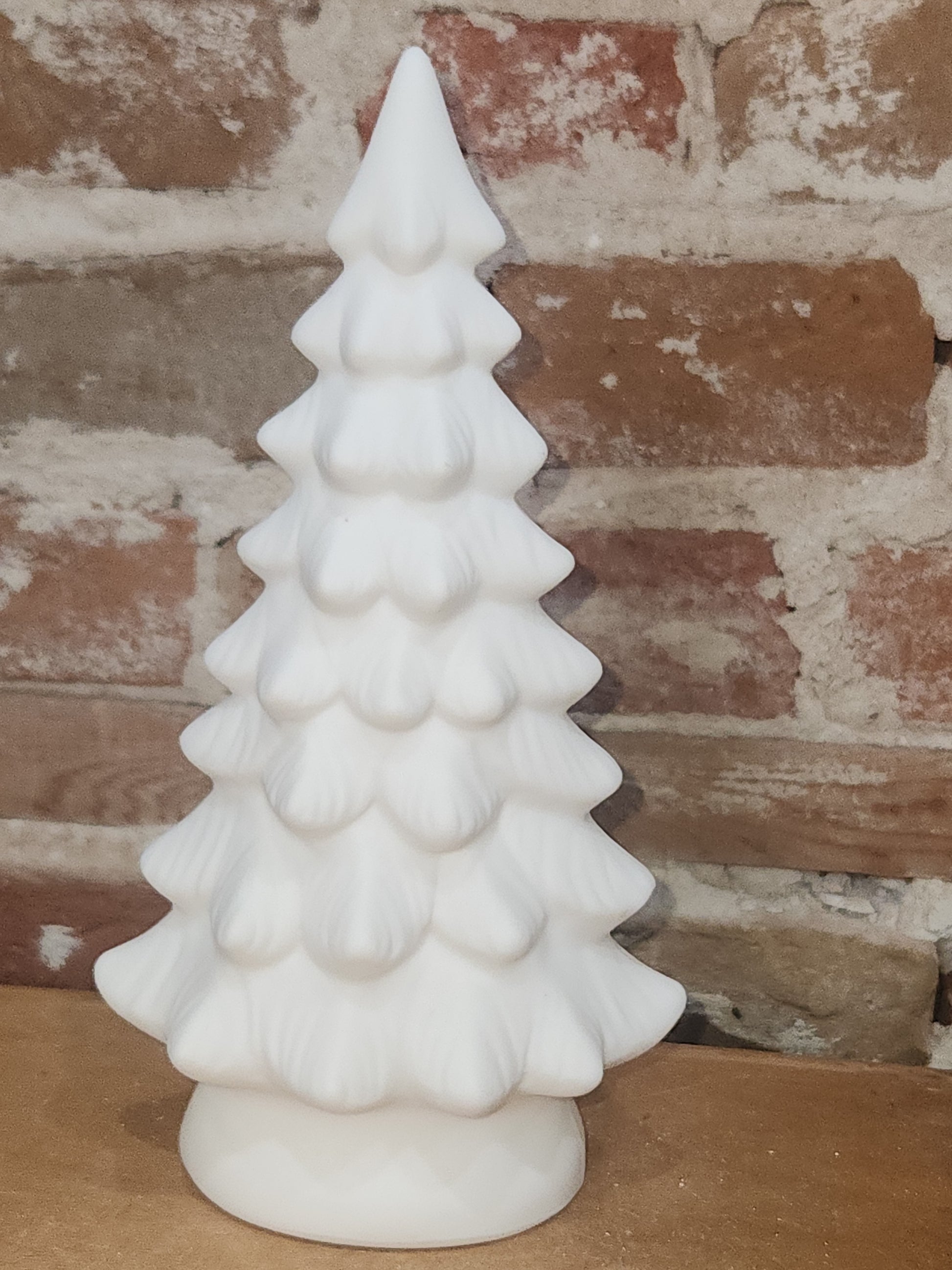 Ceramic Christmas Tree with LED light, 9.6in tall