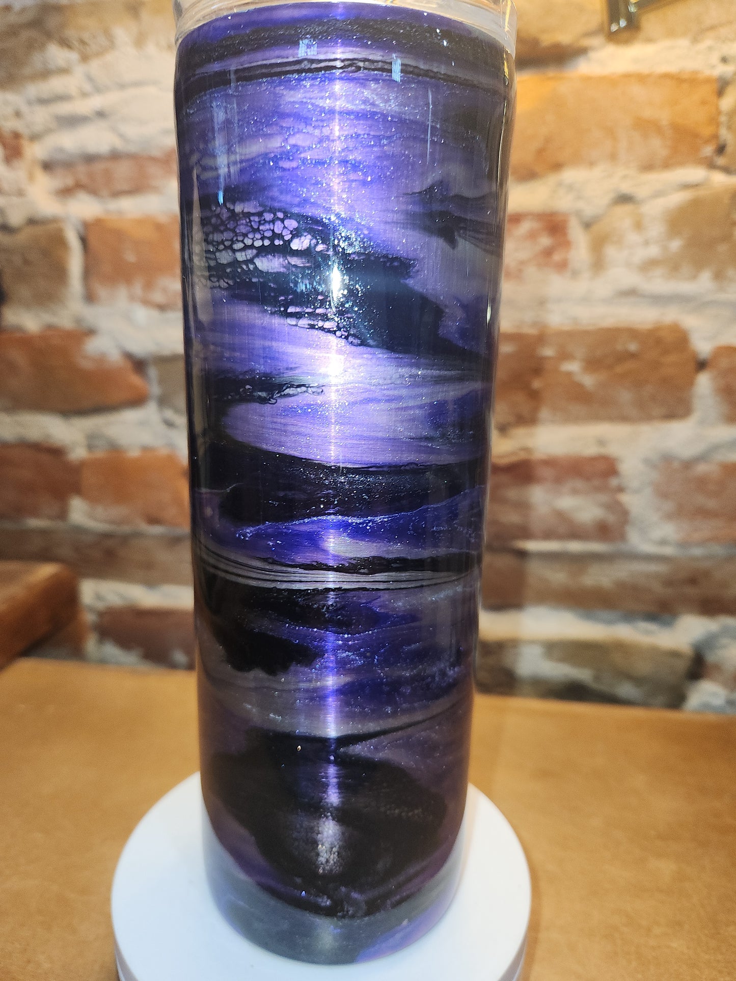 20 ounce stainless steel, Insulated, alcohol ink art Tumbler Black Purple Silver White AS IS CLEARANCE ai3