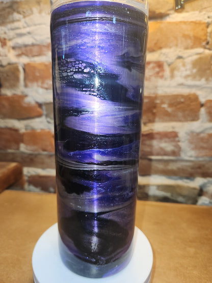 20 ounce stainless steel, Insulated, alcohol ink art Tumbler Black Purple Silver White AS IS CLEARANCE ai3