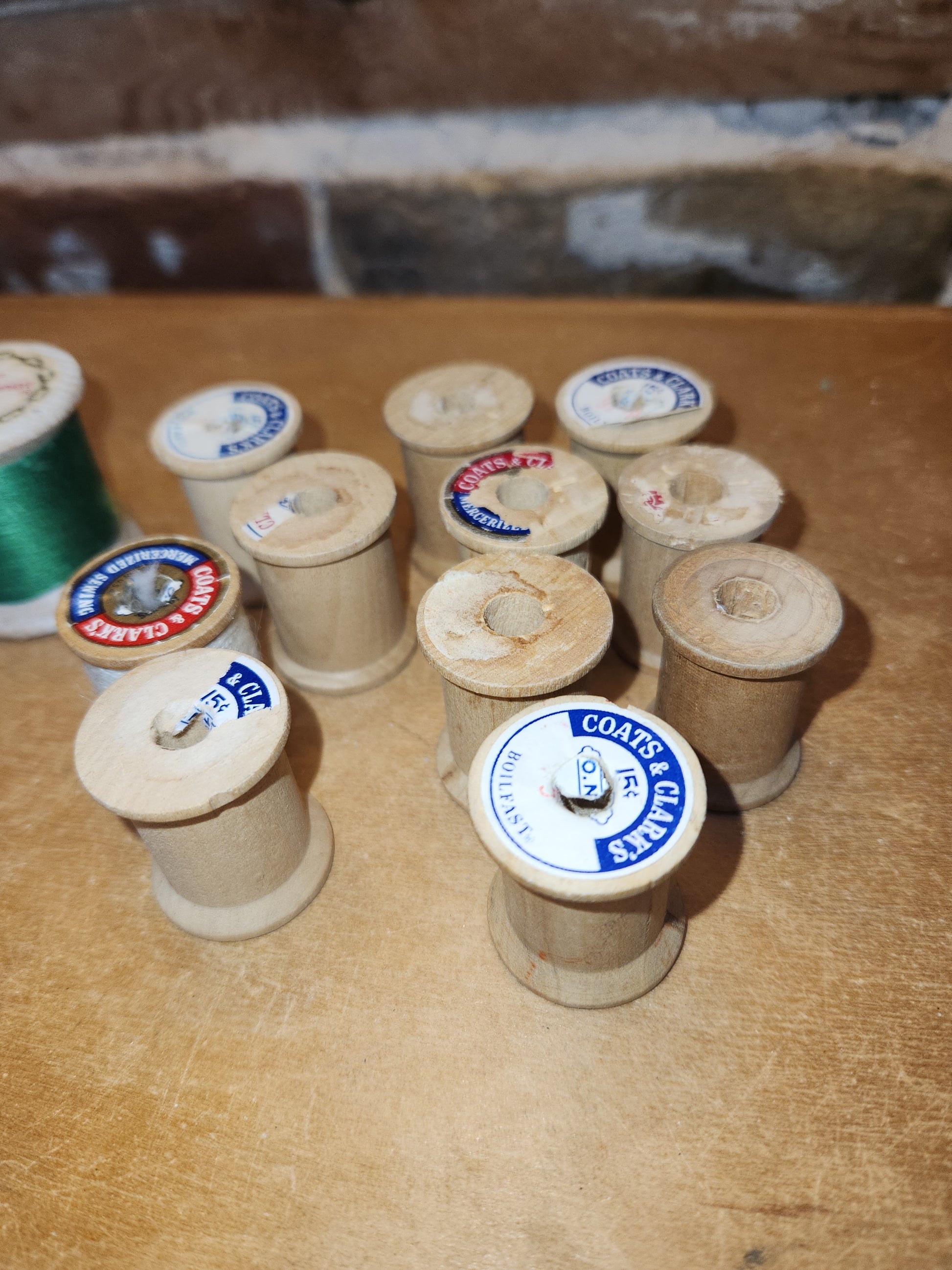 Vintage Sewing Jar Assemblage Wooden Thread Spools Scissors Wooden Clothespins Safety Pin vj12