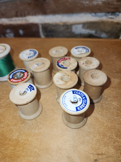 Vintage Sewing Jar Assemblage Wooden Thread Spools Scissors Wooden Clothespins Safety Pin vj12