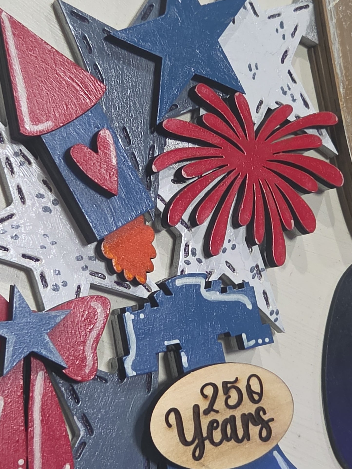 250 Years America Patriotic 4th of July Insert for Interchangeable Pot Spilling Door Sign *Sign Sold Seperately* pi17