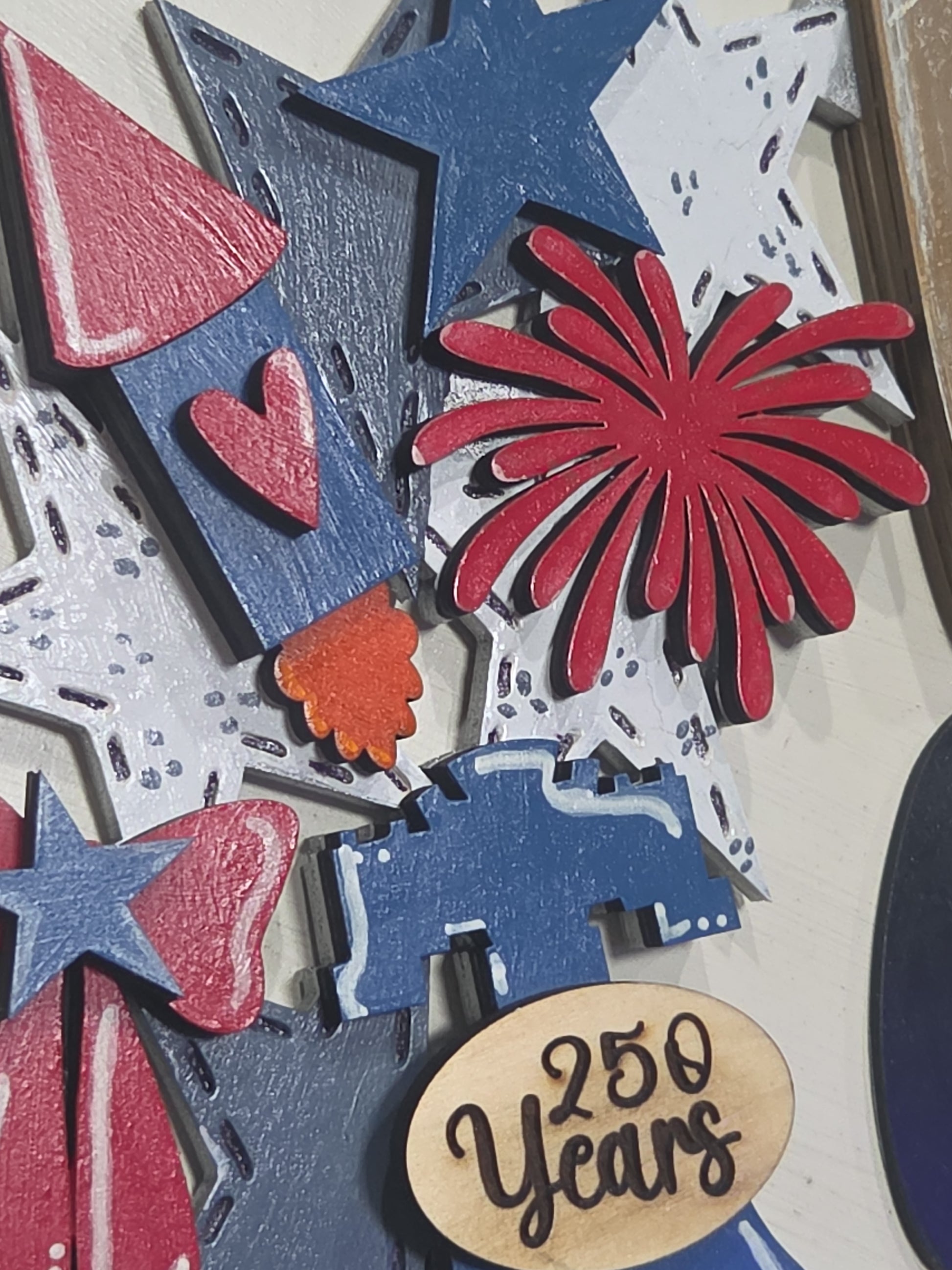 250 Years America Patriotic 4th of July Insert for Interchangeable Pot Spilling Door Sign *Sign Sold Seperately* pi17