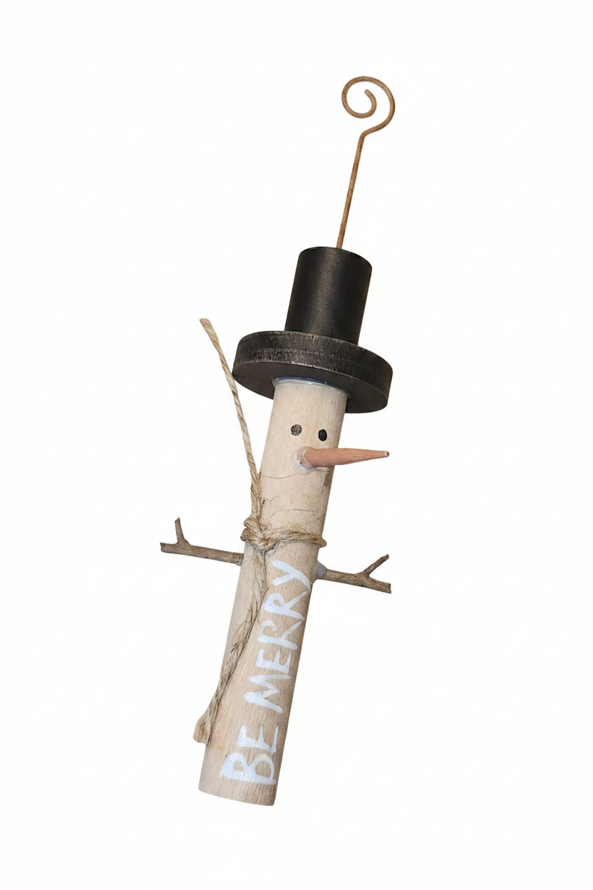 Snowman Be Merry Rustic Ornament os2