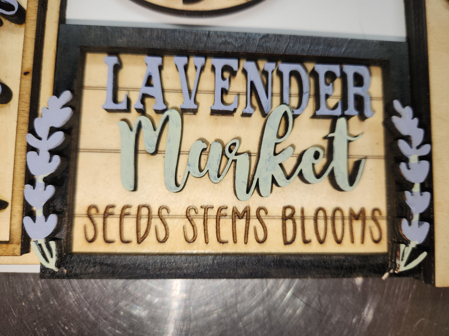 Tier Tray Decorations Handcrafted Lavender Fresh Cut Lavender Lavender Market Blue Truck ttl1