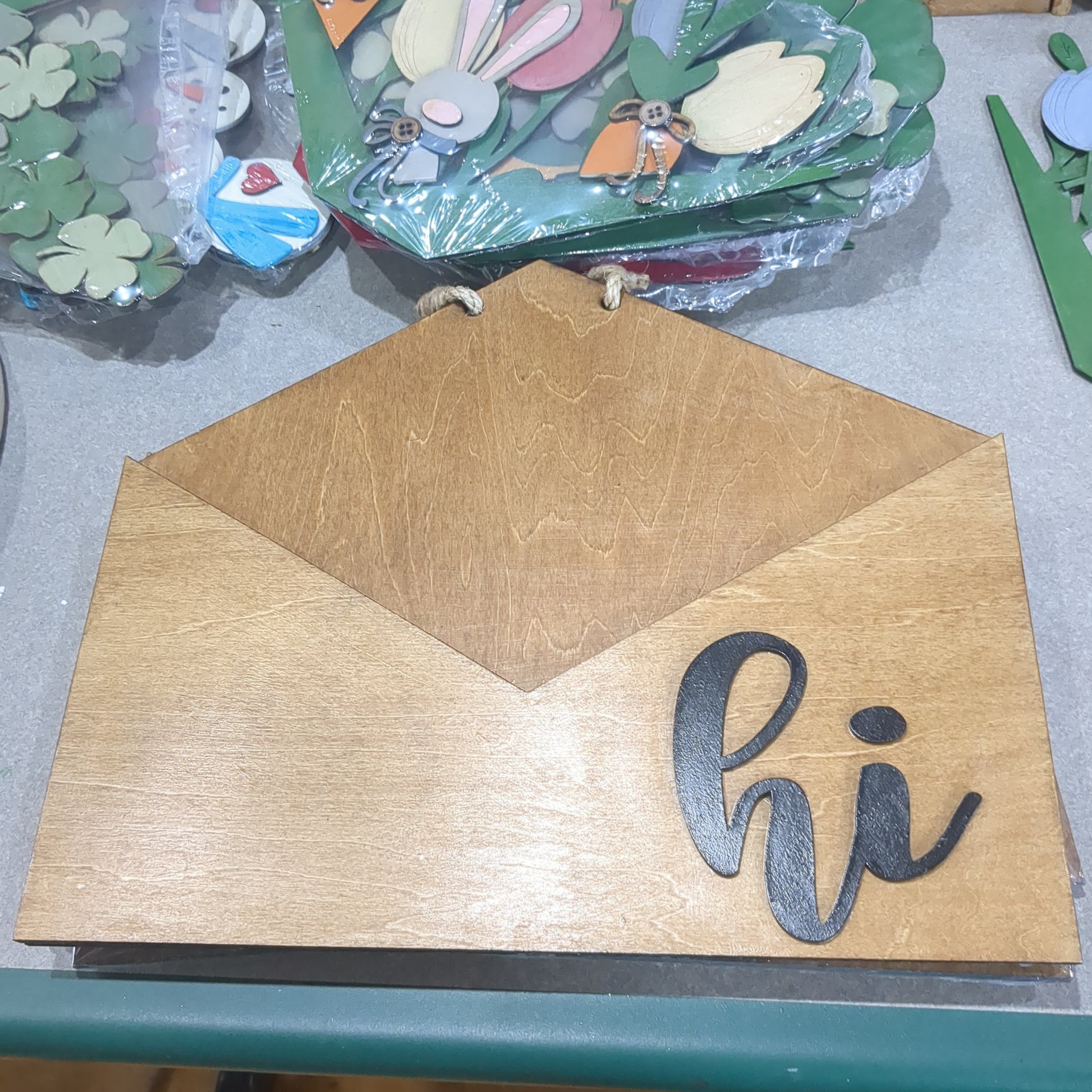 Interchangeable Envelope Door Sign Stained with Black Letter *Inserts Sold Seperately*