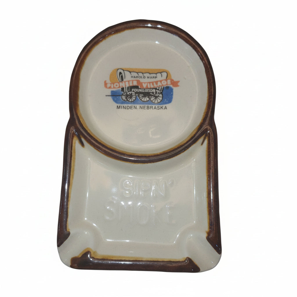 Vintage Sip N' Smoke Ceramic Ashtray Pioneer Village Minden Nebraska ash3