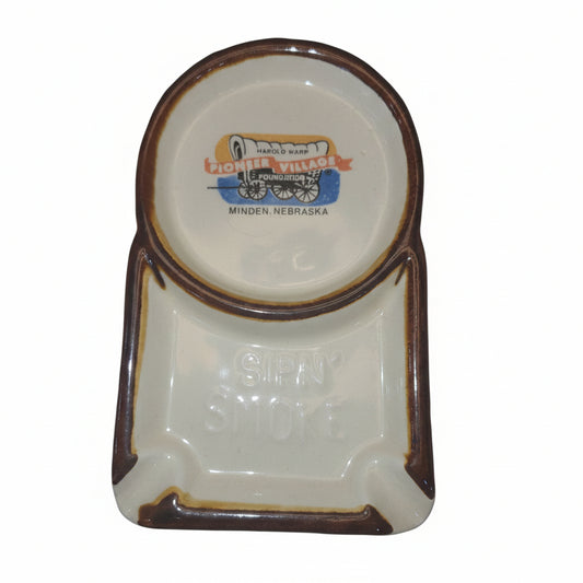 Vintage Sip N' Smoke Ceramic Ashtray Pioneer Village Minden Nebraska ash3