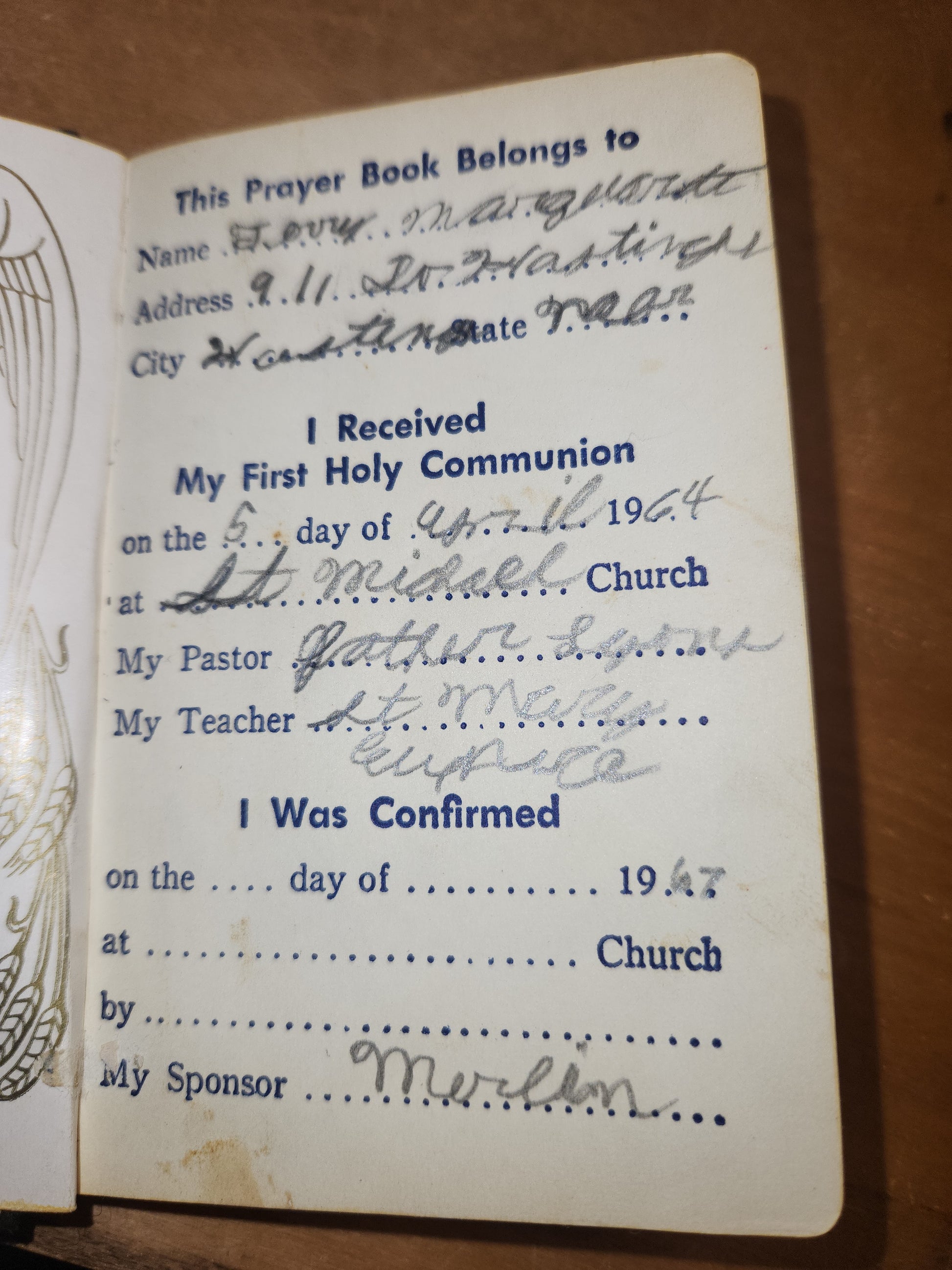 Vintage First Communion Prayer Book Welcome Jesus with crucifix inside cover 1953 vb51
