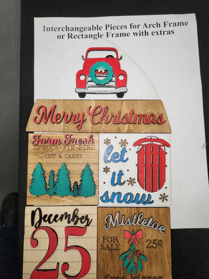 Christmas Insert Kit for Interchangeable Frame Can Fit Arch, Rectangle, or Square Frame FRAMES SOLD SEPARATELY