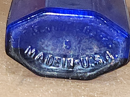 Vintage Medicine Bottle Squibb and Sons Cobalt Blue Glass. Pat. June 30, 1925 vb9