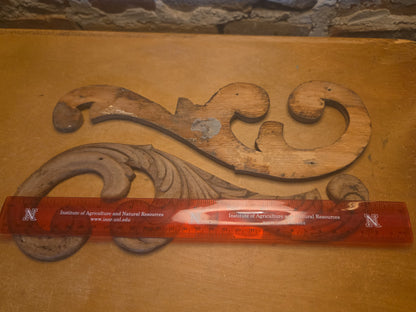 Antique Wooden Furniture Applique Set of 2 AS IS