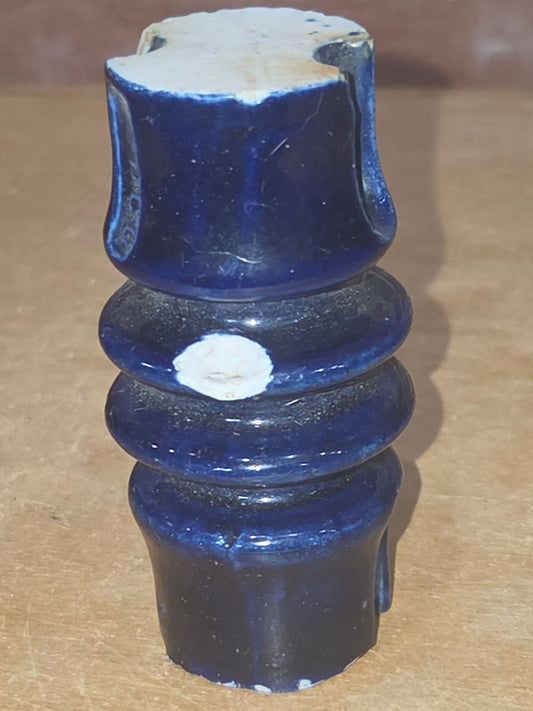 Vintage Fedco Insulator Cobalt Blue For Electrical wiring in homes around 1900 AS IS has Chips in09