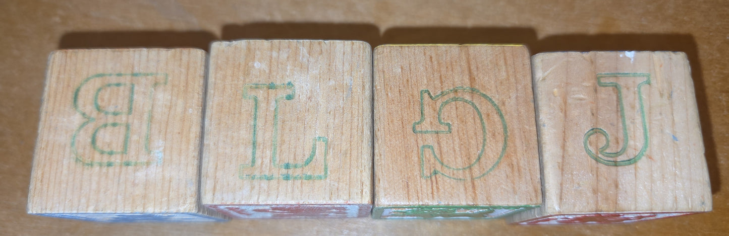 Vintage Disney Wooden Blocks Set of 4 vt7