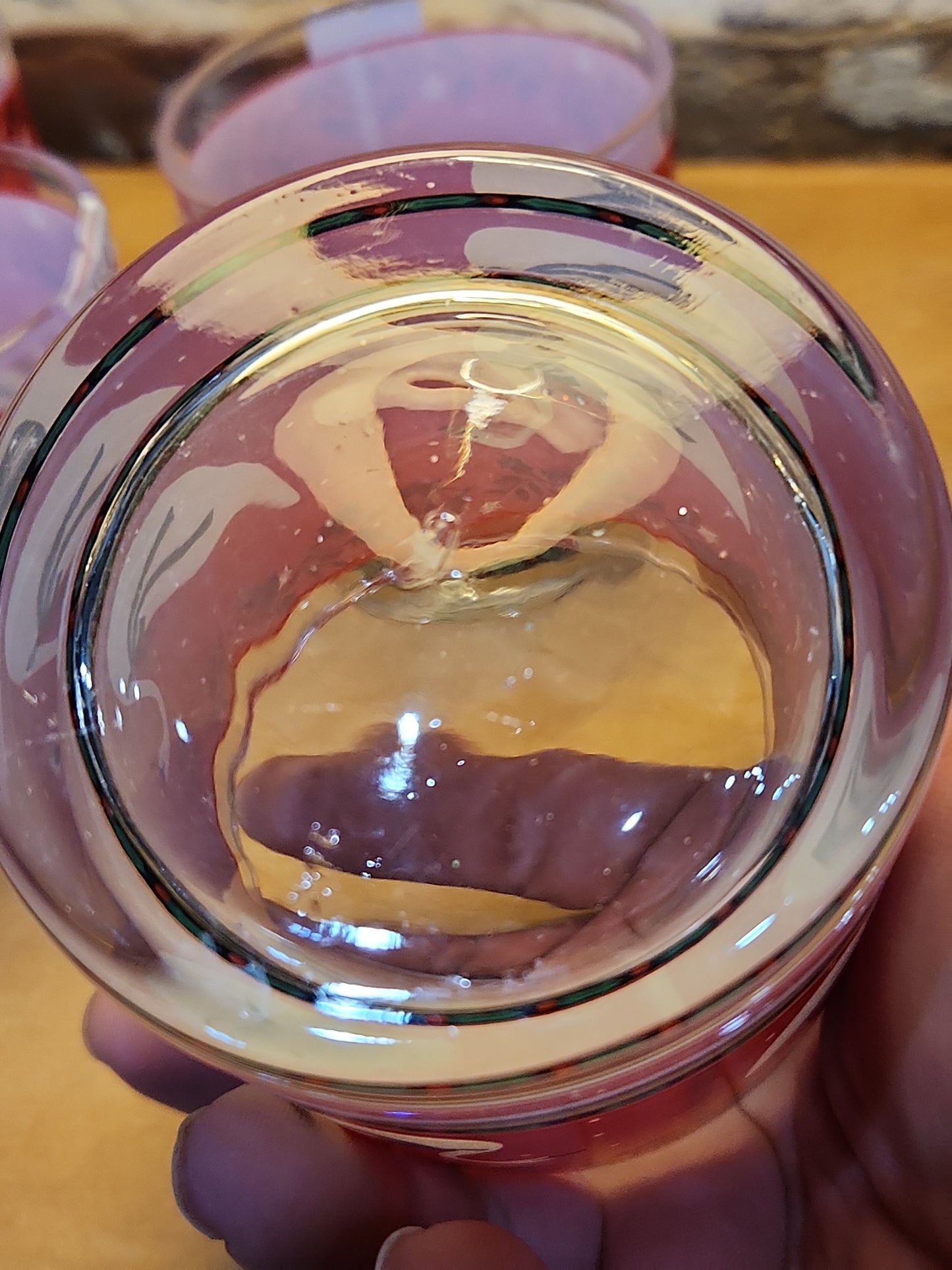 Vintage Hallmark Libbey Rocks Glass Christmas Swan 10 Ounce Tumblers Drinking Glasses Juice Glass 1990 gl033