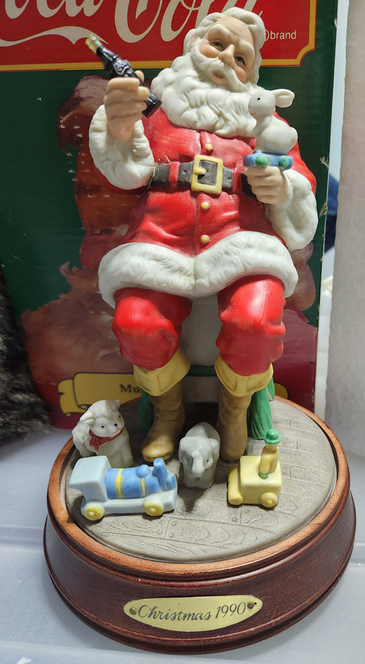 Vintage Coca-Cola Santa Music Box Willitts Galleries 1990 AS IS Music Does Not Work cc81