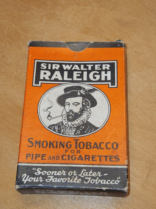 Vintage SIR Walter Raleigh Tobacco Packet Box Pack Pipe and Cigarettes Brown & Williamson Kentucky cig1