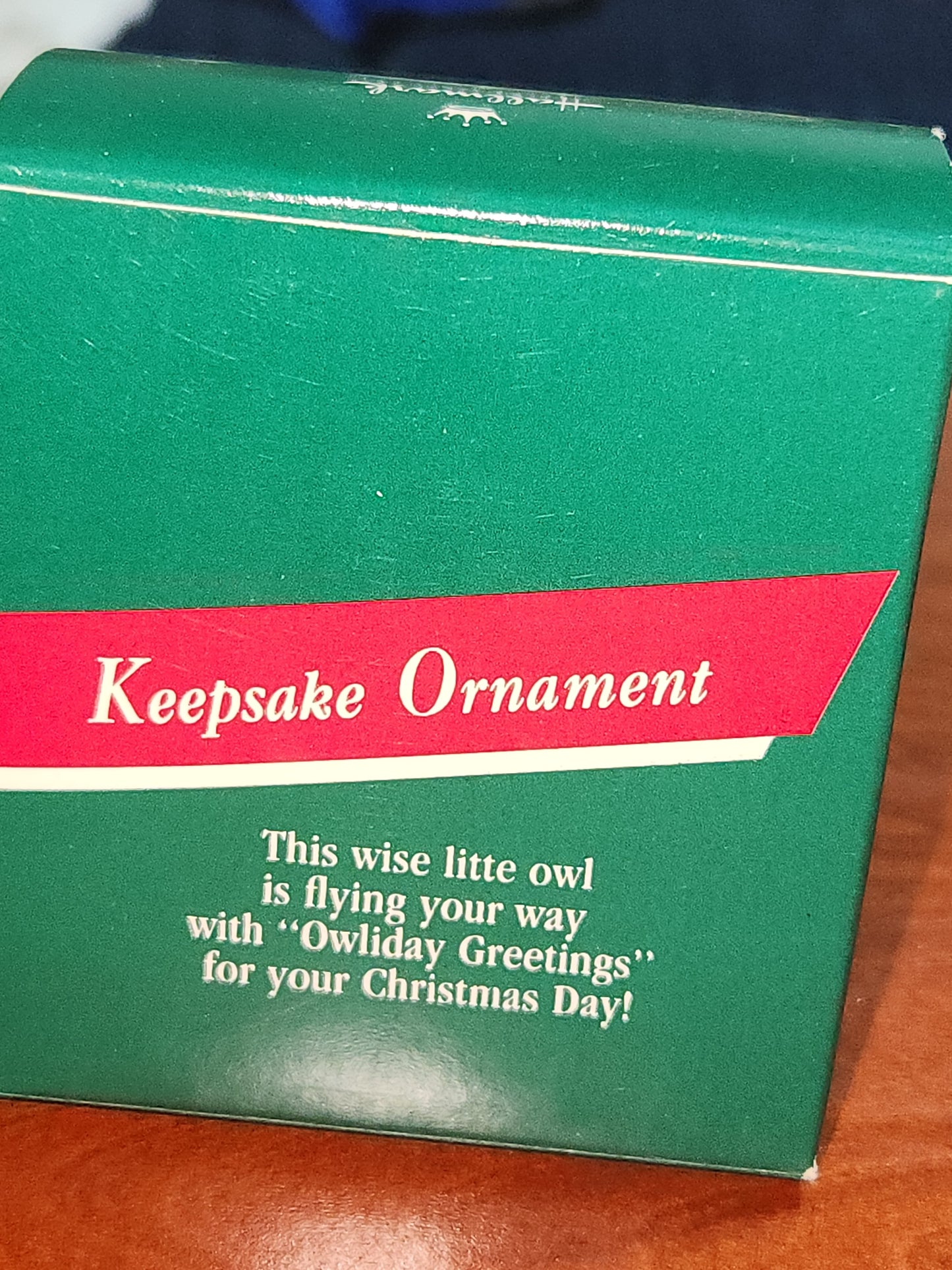 Vintage Hallmark Keepsake Ornament Miniature Owliday Greetings 1989