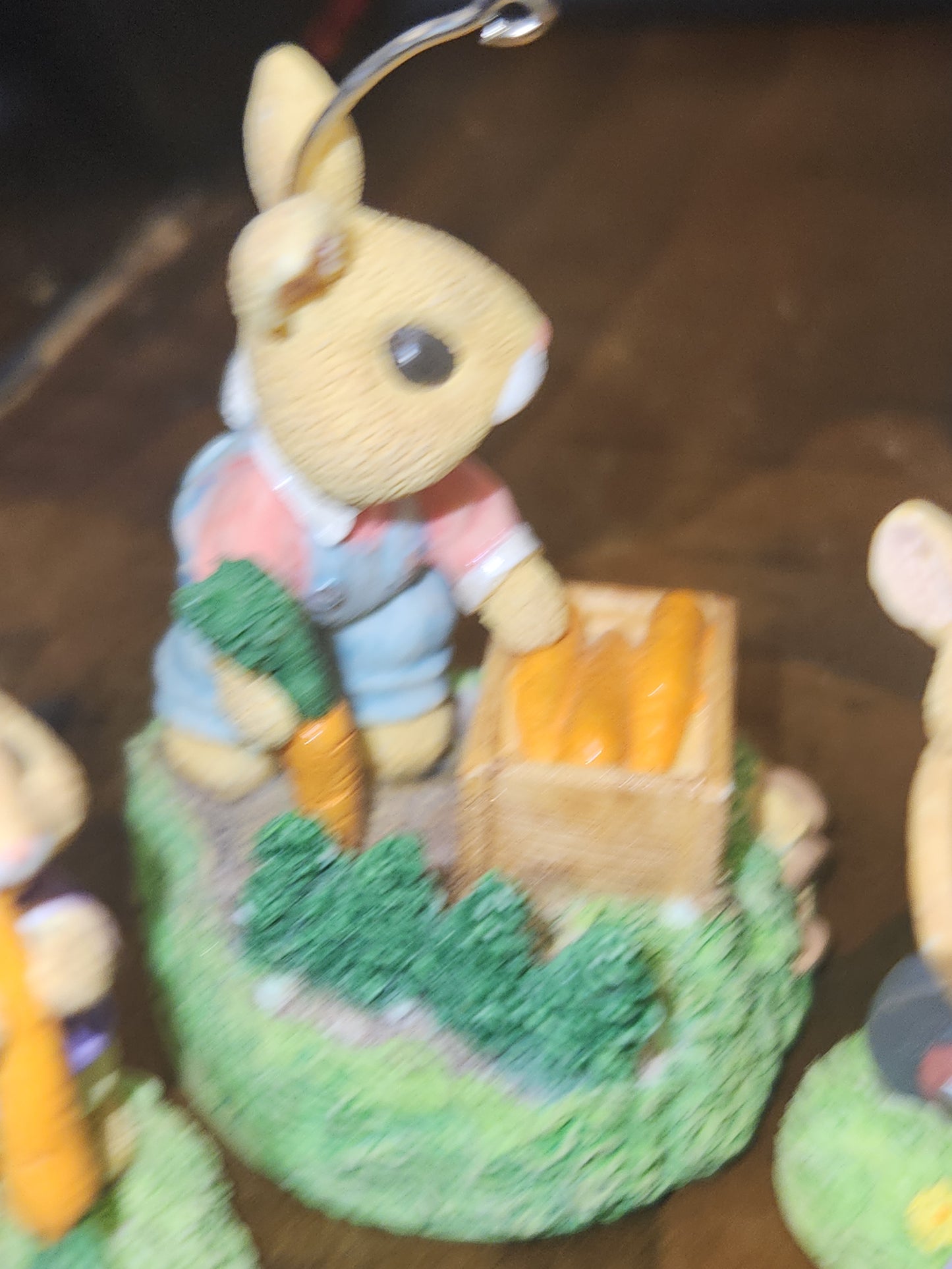 Vintage Hallmark Keepsake Ornament Bumper Crop Bunny Spring Carrots Set of 3 1996 NO BOX Ho01