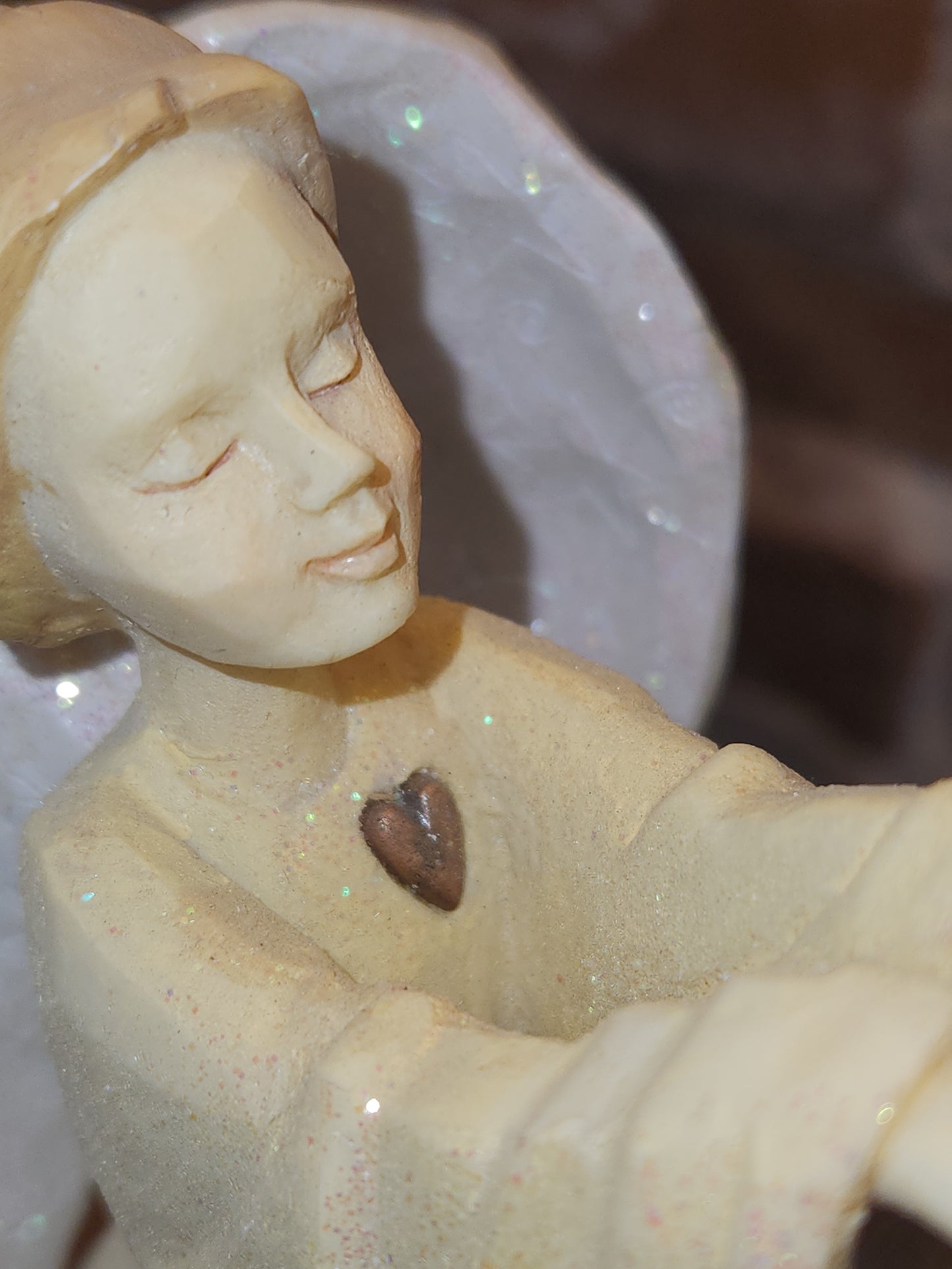 Vintage Enesco Foundations Angel Figurine with star Karen Hahn Eskimo Legends #109287 Memorial an89
