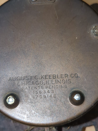 Vintage August C. Keebler Co. Pendulette Clock Red Flowers Blue Birds Nest Small AS IS Not Tested cl4